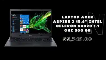LAPTOP ACER ASPIRE 3 15.6" INTEL CELERON N4020 1.1 GHZ 500 GB