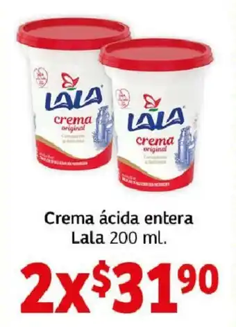 Soriana Híper Crema ácida entera Lala 200 ml. x 2 oferta