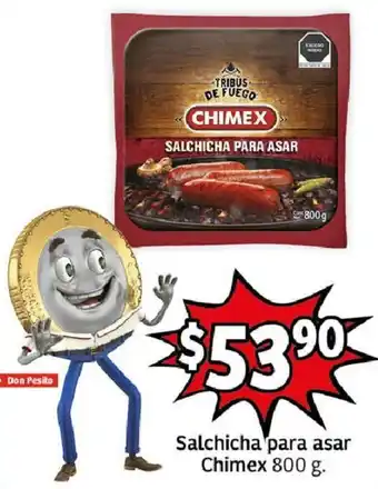 Soriana Híper Salchicha para asar Chimex 800 g. oferta