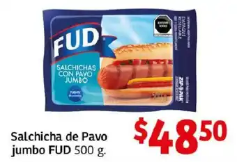 Soriana Híper Salchicha de Pavo jumbo FUD 500 g. oferta