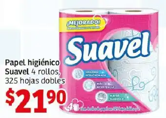 Papel higiénico Suavel 4 rollos, 325 hojas dobles