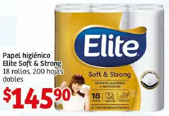 Soriana Híper Papel higiénico Elite Soft & Strong 18 rollos, 200 hojas dobles oferta
