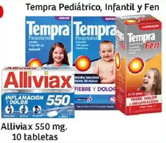 Soriana Híper Alliviax 550 mg. 10 tabletas oferta