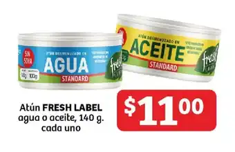 Soriana Híper Atún FRESH LABEL agua o aceite, 140 g. cada uno oferta