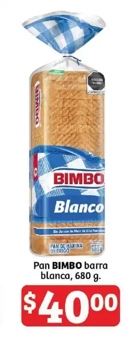 Soriana Híper Pan BIMBO barra blanca, 680 g. oferta