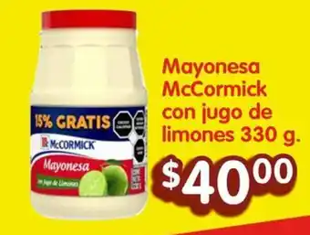 Soriana Híper Mayonesa McCormick con jugo de limones 330 g. oferta