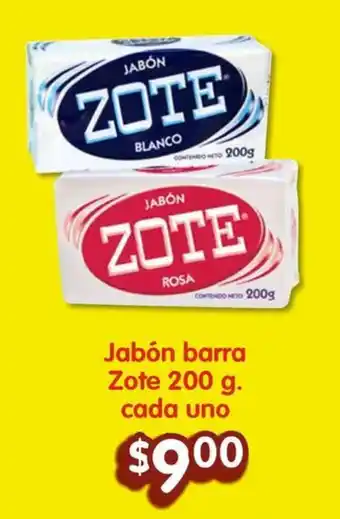 Soriana Híper Jabón barra Zote 200 g. cada uno oferta