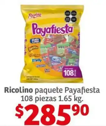 Soriana Híper Ricolino paquete Payafiesta 108 piezas 1.65 kg. oferta
