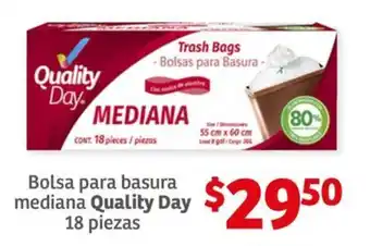 Soriana Híper Bolsa para basura mediana Quality Day 18 piezas oferta