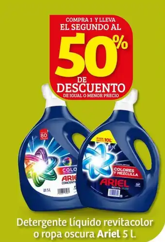 Soriana Híper Detergente Líquido revitacolor o ropa oscura Ariel 5 L. oferta