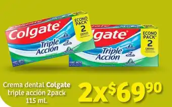 Soriana Híper Crema dental Colgate triple acción 2 pack 115 ml. oferta