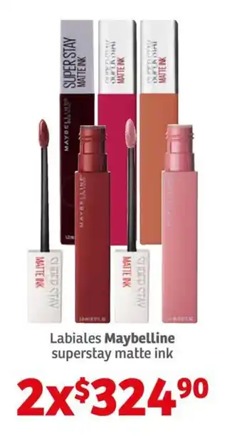 Soriana Híper Labiales Maybelline superstay matte ink x 2 oferta