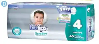 Pañal bbtips etapa 4 de 40 piezas x 2