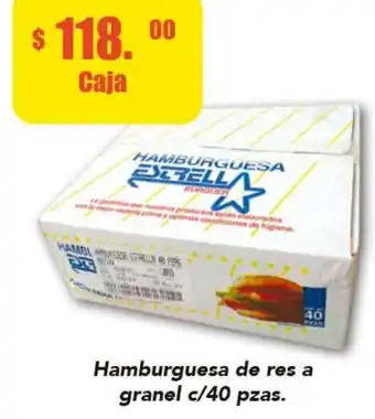 Super Aki Hamburguesa de res a Granel c/40 pzas. oferta