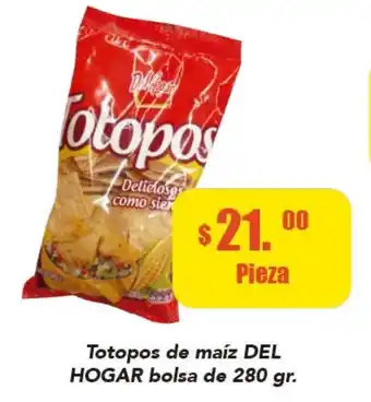 Super Aki Totopos de Maíz del Hogar Bolsa de 280g oferta