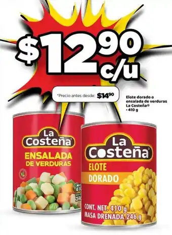 Elote Dorado o Ensalada de Venduras La Costeña 410g