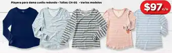 Woolworth Playera para Dama Cuello Redondo Tallas Ch-EG oferta