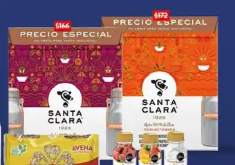 Walmart Leche Santa Clara Entera o deslactosada 6 anvases de 1L c/u oferta
