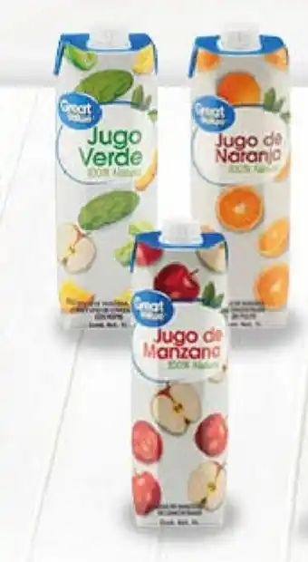 Walmart Jugo 100% natural Great Value 1L oferta