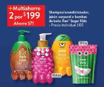 Walmart Shampoo / acondicionador, jabón corporal o bombas de baño Raw Sugar Kids 2 por oferta