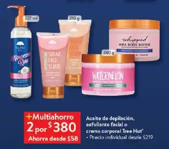 Aceite de depilación, exfoliante facial o crema corporal Tree Hut 2 por