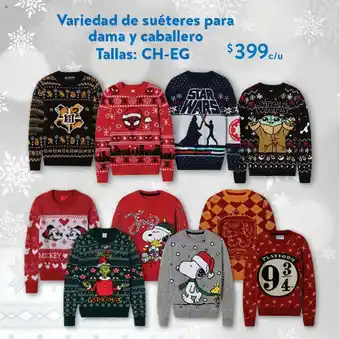 Walmart Variedad de suéteres para dama y caballero Tallas: CH-EG oferta