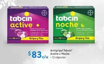 Walmart Antigripal Tabcin Active o Noche 12 cápsulas oferta