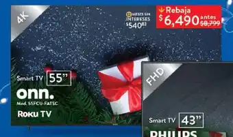 Walmart onn Smart TV 55" oferta