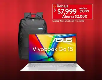 Walmart Laptop Asus Vivobook + mochila oferta