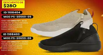 TENIS CV DIRECTO BEIGE TALLAS 23-28 SÓLO ENTEROS/ TENIS CV DIRECTO NEGRO TALLAS 23-28 SÓLO ENTEROS