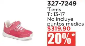 Tenis 13-17 No incluye puntos medios