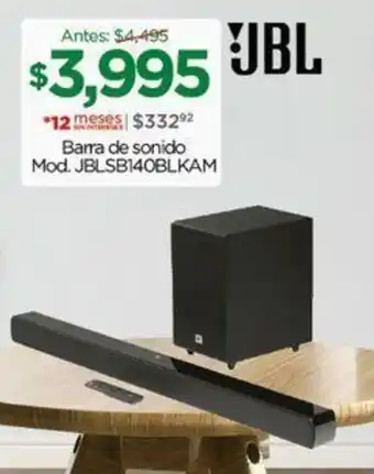 Chedraui JBL Barra de sonido Mod. JBLSB140BLKAM oferta