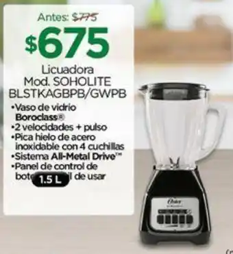 Chedraui Oster Licuadora 1.5L oferta
