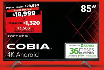 City Club COBIA 4K Android TV 85" oferta