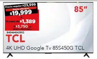 City Club TCL 4K UHD Google TV 85" oferta