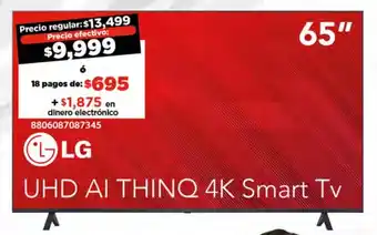 City Club LG UHD AI THINQ 4K Smart TV 65" oferta