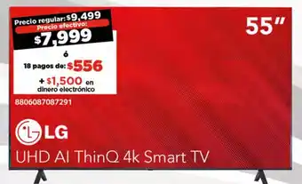 City Club LG UHD Al ThinQ 4k Smart TV 55" oferta