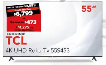 City Club TCL 4K UHD Roku TV 55" oferta