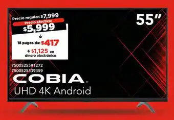 City Club COBIA UHD 4K Android TV 55" oferta