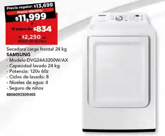 City Club Secadora carga frontal 24 kg SAMSUNG oferta