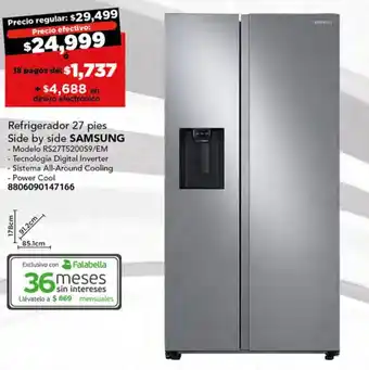 City Club Refrigerador 27 pies Side by side SAMSUNG oferta