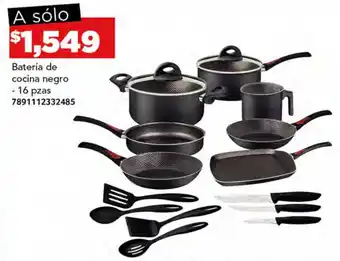 Batería de cocina negro 16 pzas