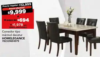 Comedor tipo mármol decatur HOMELEGANCE