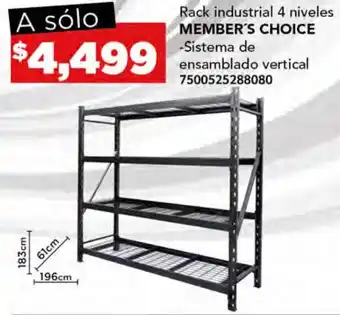 City Club Rack industrial 4 niveles MEMBER'S CHOICE oferta