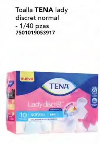 City Club Toalla TENA lady discret normal - 1/40 pzas oferta