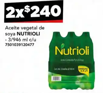 City Club Aceite vegetal de soya NUTRIOLI - 3/946 ml x 2 oferta