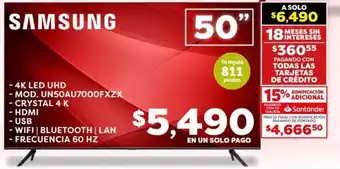 Soriana Híper SAMSUNG 4K LED UHD 50" oferta