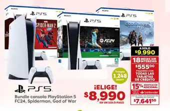 Bundle consola PlayStation 5 FC24, Spiderman, God of War