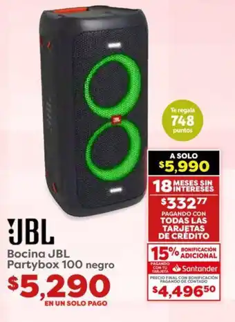 Bocina JBL Partybox 100 negro