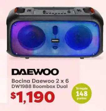 Soriana Híper Bocina Daewoo 2 x 6 DW1988 Boombox Dual oferta